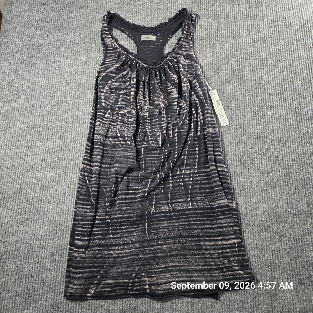 Sundays One Calatrava Racerback Tank Dress Black White Acid Wash Cotton NWT OS